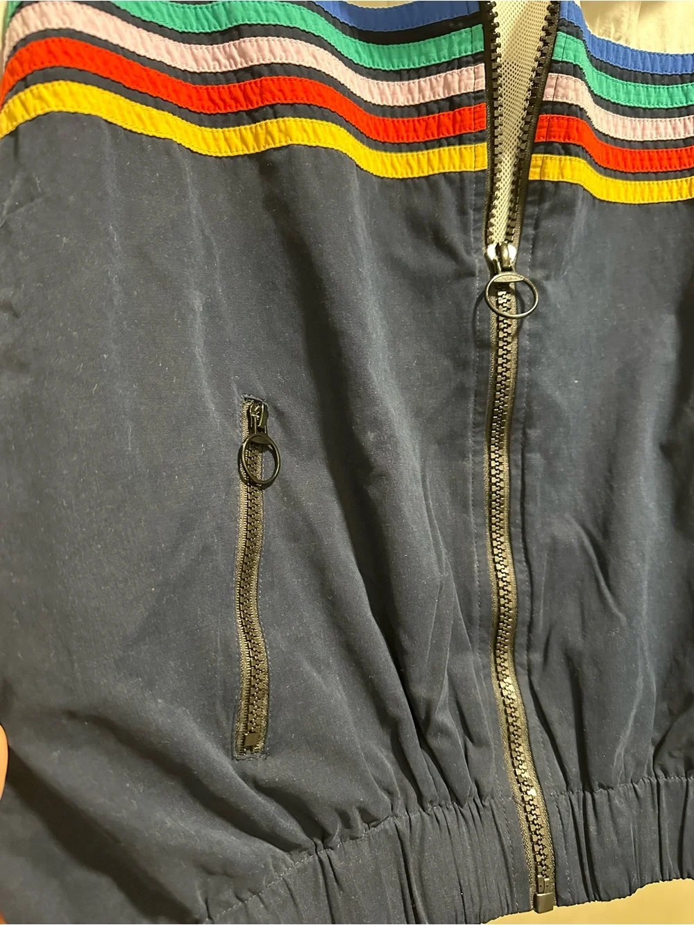 Forever 21 Women’s 1X Colorblock Multicolor Stripes Windbreaker